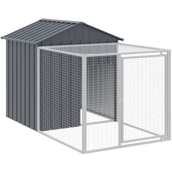 Cage à poulets avec enclos Anthracite 117 x 201 x 123 cm Acier galvanisé
