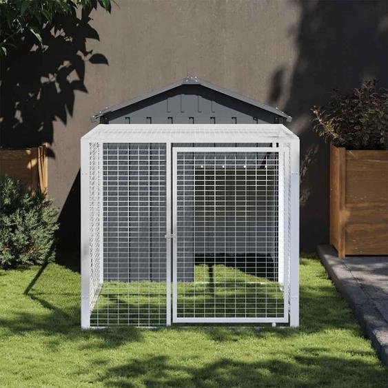 Cage à poulets avec enclos Anthracite 117 x 201 x 123 cm Acier galvanisé