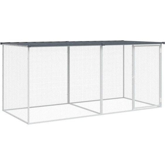 Cage à poulets avec toit anthracite 203 x 98 x 90 cm Acier galvanisé