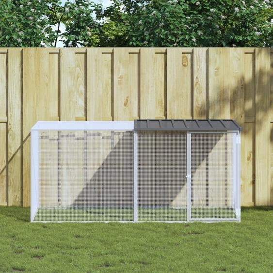 Cage à poulets avec toit anthracite 203 x 98 x 90 cm Acier galvanisé