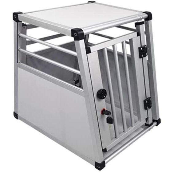 Cage de transport en aluminium, dimensions 46x60x55 cm, stable, avec porte durgence