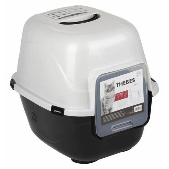 Cage de transport pour animaux domestiques MPETS 62 x 53 x 58 cm blanc blanc/noir plastique