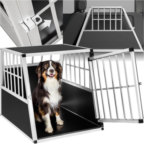 Tectake - Cage de transport pour chien simple sécurisée avec dos incliné