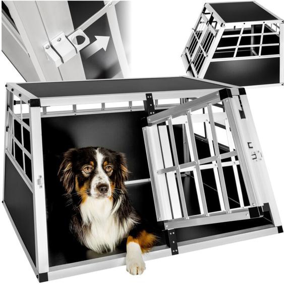 Cage de transport pour chiens double sécurisée avec dos droit