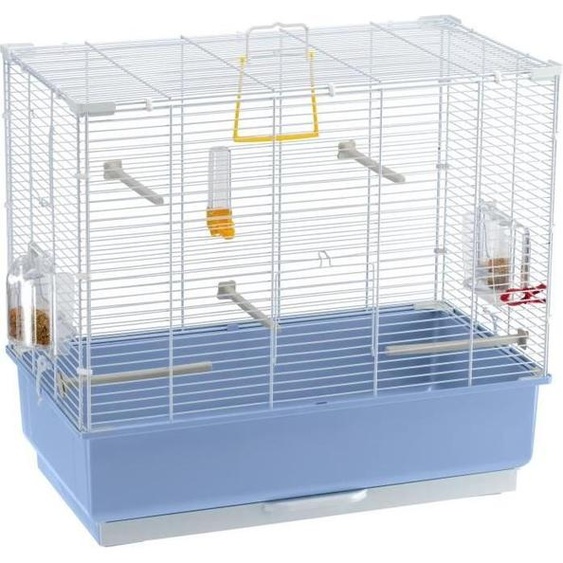 Cage à Oiseaux FERPLAST Piano 4, 59 x 33 x 55 cm, Blanche, Avec Accessoires