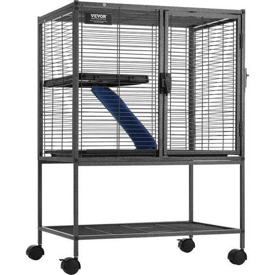 cage pour animaux domestiques de 86,5 cm de haut - Petite cage pour rats, hamsters, cochons dInde, chinchillas - 61X44X86,5 cm - Avec roulettes