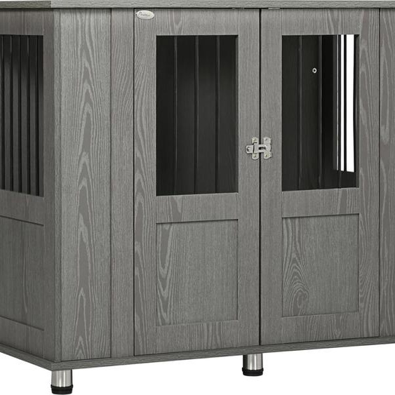 Cage pour chien Fortuna Lai pour la maison, cage pour animaux domestiques, niche pour chien avec serrure, porte magnétique, fenêtre, niche pour chien, cage pour chiens de très grande taille, gris