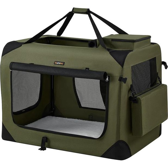 Cage pour chien XXL en tissu Oxford avec poignées, vert forêt