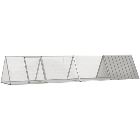 Cage pour lapin Gris 403,5x80,5x71 cm Acier galvanisé