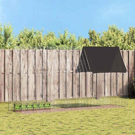 Cage pour lapins Argenté 400 x 100 x 210 cm Acier galvanisé