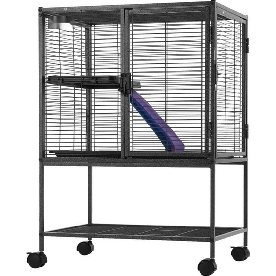 Cage pour petits animaux 2 étages - Cage pour furets avec plateau et rampe - 610x440x865mm - Accessoires pour animaux domestiques