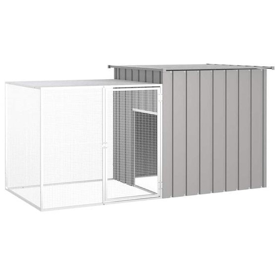 Cage pour poules Gris 200x91x100 cm Acier galvanisé