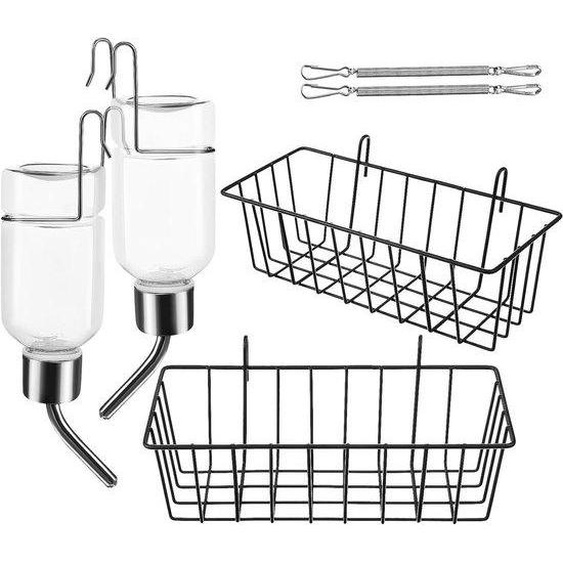 Cage suspendue en métal avec 2 petits systèmes dégouttage - Cage suspendue à structure en acier pour cochons dInde, lapins et chinchillas