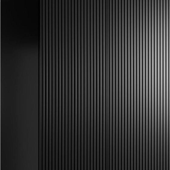Caiazzo - Armoire 2 Portes, 90x199h cm Noir, Porte-manteaux