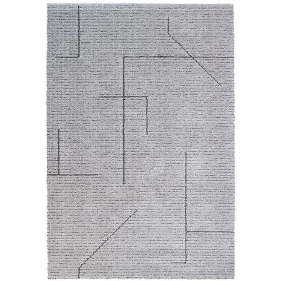 Cairns - Tapis contemporain à motif géométrique - Couleur - Gris, Dimensions - 160x230 cm