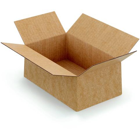 Caisse à montage instantané en carton simple cannelure brun - L.20 x l.15 x H.10 cm - Lot de 20