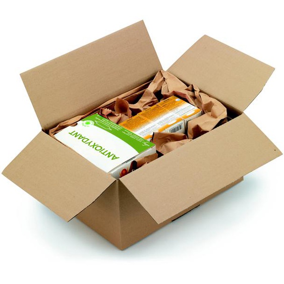 Caisse à montage instantané en carton simple cannelure brun - L.20 x l.15 x H.15 cm - Lot de 20