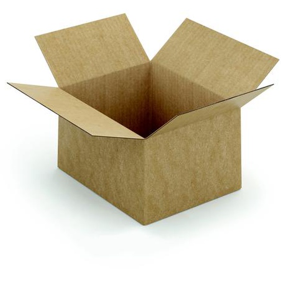 Caisse à montage instantané en carton simple cannelure brun - L.25 x l.20 x H.15 cm - Lot de 20