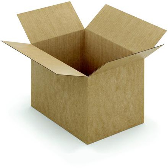 Caisse à montage instantané en carton simple cannelure brun - L.35 x l.25 x H.25 cm - Lot de 20