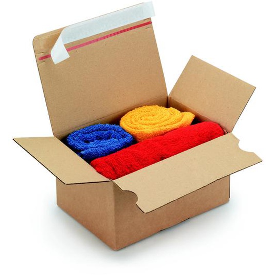 Caisse à montage instantané et fermeture adhésive en carton simple cannelure brun - L.16 x l.13 x H.7 cm - Lot de 20