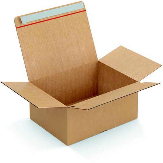 Caisse à montage instantané et fermeture adhésive en carton simple cannelure brun - L.39 x l.29 x H.18 cm - Lot de 20