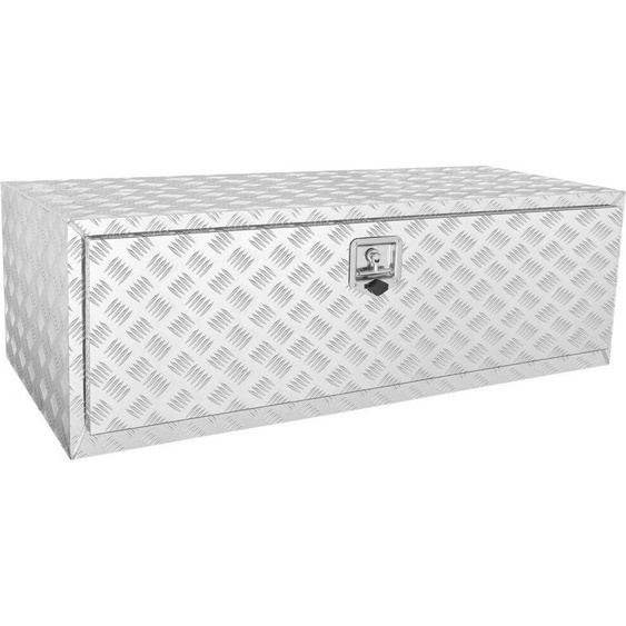 Caisse à outils en aluminium pour camion - Caisse de rangement étanche pour pick-up 1219 x 610 x 610 mm - Caisse à outils verrouillable sous le plancher pour camionnettes, remorques & plus - Serrure et clés incluses