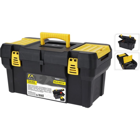 Caisse à outils noire - caisse à outils / coffre de pêche compact, robuste & polyvalent