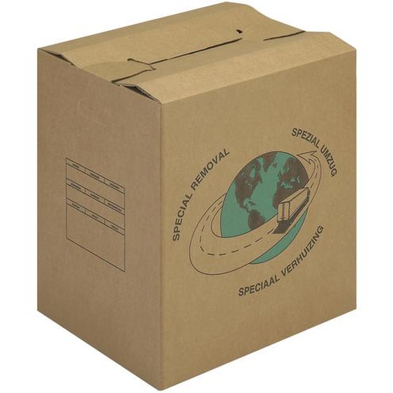 Caisse carton de déménagement double cannelure avec poignées RAJA 55 x 35 x 30 cm, lot de 20