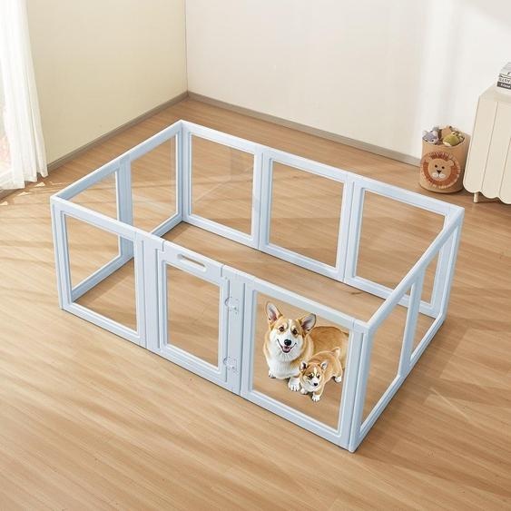 Caisse de mise bas bleue Parc pour chiots 1930x1245x765mm - Parc pour chiens pour chiots - Box pour chiots