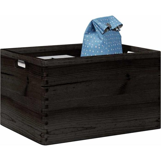 Caisse en bois design avec poignées Noir 40x30x23 cm Pin massif - Coffres de jardin 2025 Neu7290696 1parcel