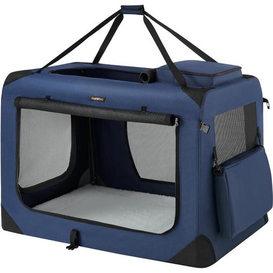 Caisse pour chien pliable Feandrea, caisse de transport pour chien, XXXL, sac pour chien, tissu Oxford, tissu filet, respirant, portable, cadre métallique, avec poignées,