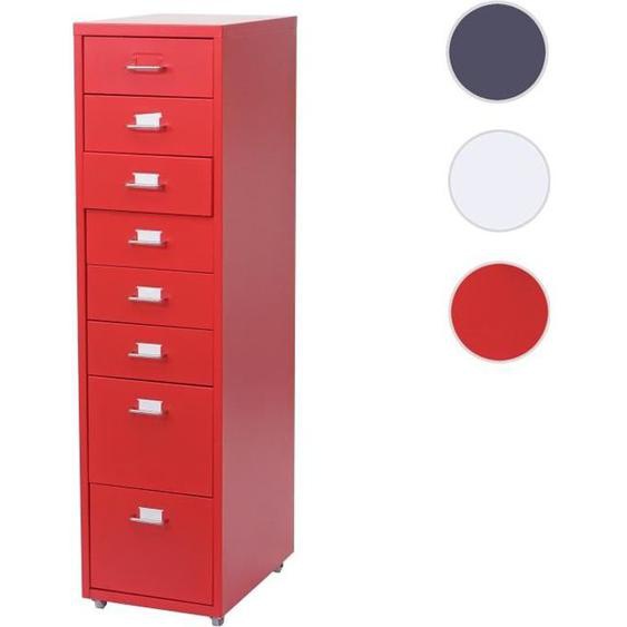 Caisson à roulettes - BOSTON - T851 - 109x28x44cm - 8 tiroirs - Rouge