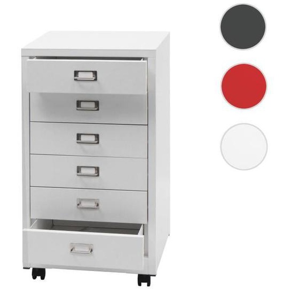 Caisson à roulettes - HWC - HWC-L49 - Acier - 6 tiroirs - Blanc - 75x40x41cm
