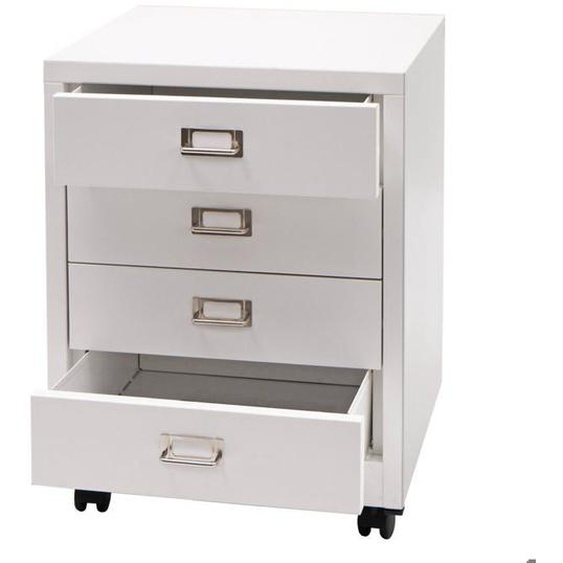 Caisson a tiroirs meuble de bureau 55 x 40 x 41 cm 4 tiroirs en acier blanc 04_0008266