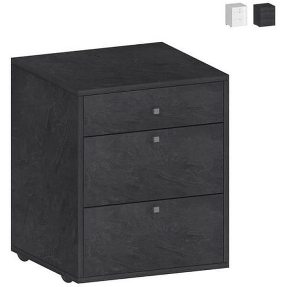 Caisson bas à roulettes 3 tiroirs 47x45x61 bureau de bureau - Noir