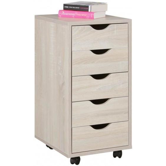 Caisson bureau beige contemporain en bois mdf L. 33 x P. 38 x H. 68 cm collection Fuchsmuhl Beige