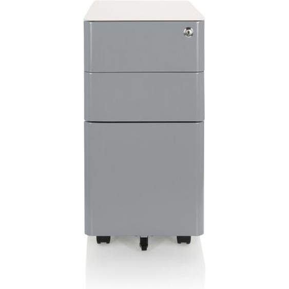 Caisson sur roulettes - hjh OFFICE - COLOR I - Blanc/Gris - Acier