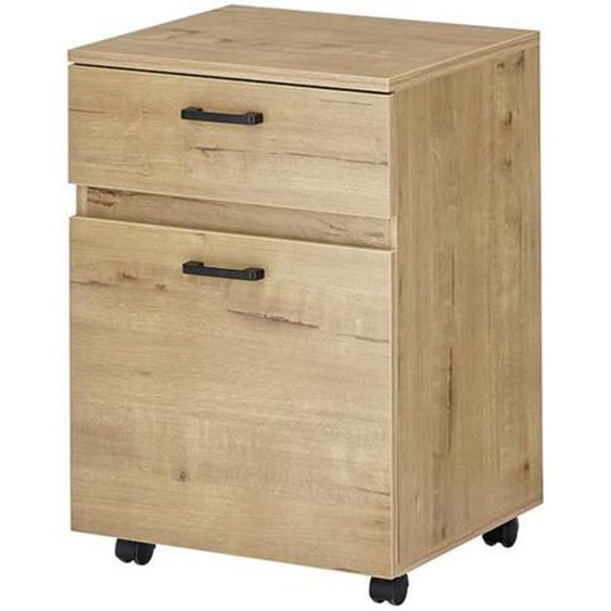 Caisson de bureau coloris chêne et métal noir - Longueur 45 x Hauteur 65 x Profondeur 40 cm