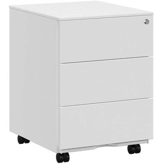 Caisson de bureau metal verrouillable avec 3 tiroirs rangement de documents papeterie preassemble pour bureau bureau a d
