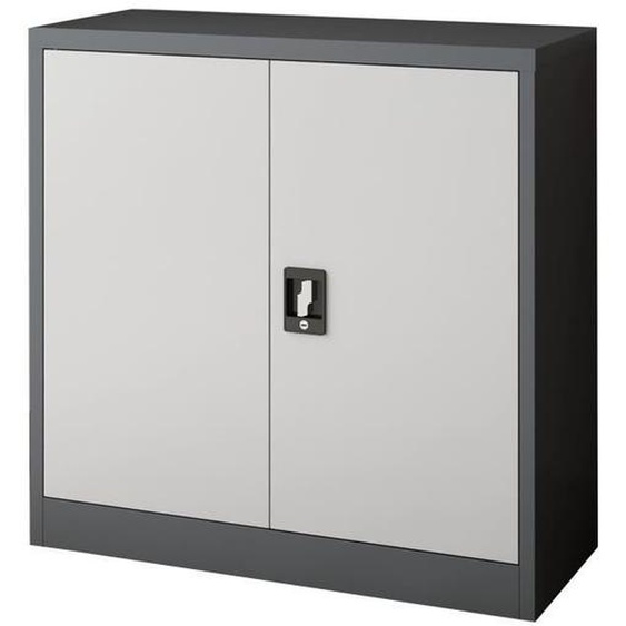 Caisson de bureau Molise verrouillable à 2 portes 90 x 40 x 90 cm gris foncé et gris clair