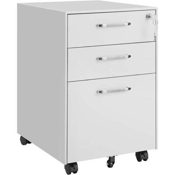 Caisson de bureau - VASAGLE - OFC010W01 - 3 tiroirs - Rangement mobile