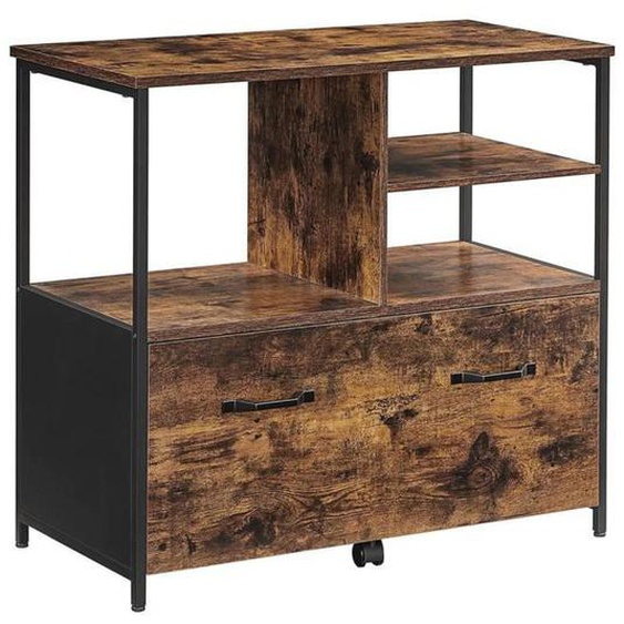 Caisson avec tiroir meuble de rangement bureau pour format A4 dossier suspendu support pour imprimante style industriel