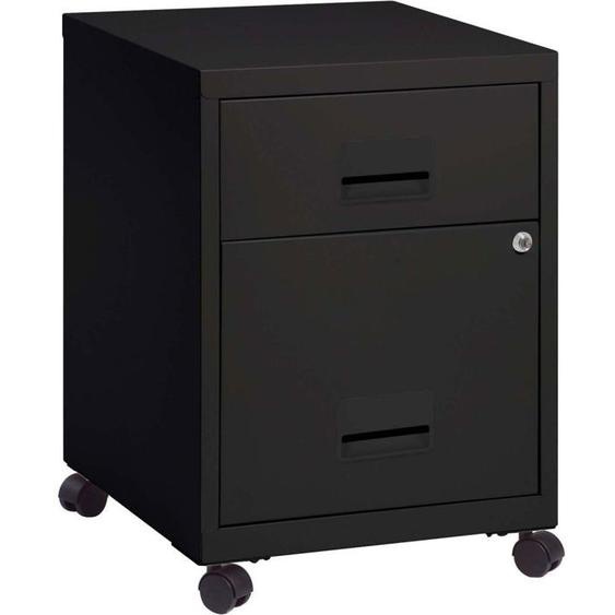 Caisson de rangement en acier 2 tiroirs Noir mat