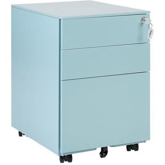 Caisson en métal bleu clair à 3 tiroirs CAMI