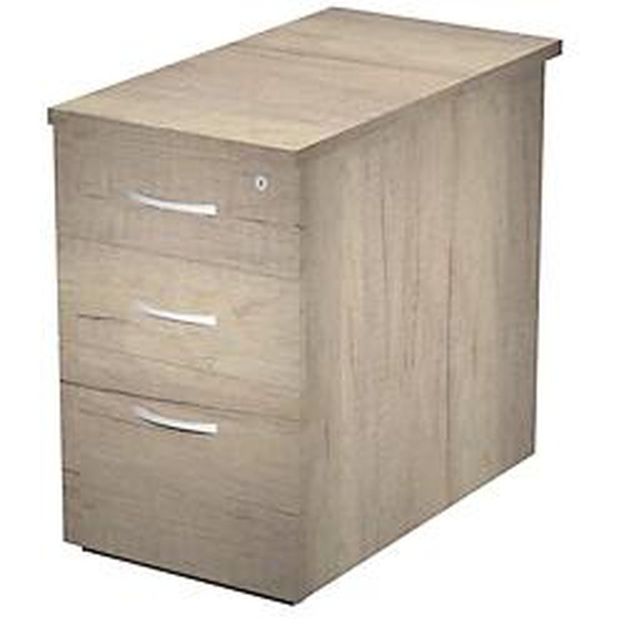 Caisson hauteur bureau Eminence - L.44 x P.80 x H.72,5 cm - 3 tiroirs - Chêne Canadien