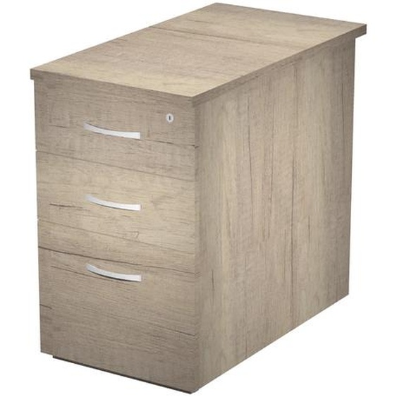 Caisson hauteur bureau Eminence - L.44 x P.80 x H.72,5 cm - 3 tiroirs - Chêne Canadien