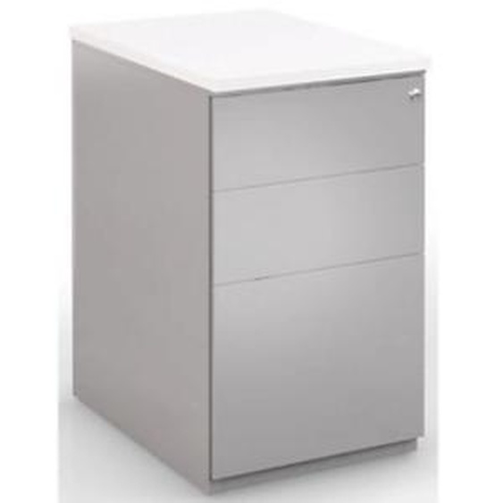 Caisson hauteur bureau métal NF Environnement Aluminium top Blanc H.72 x L. 42 x P. 60 cm