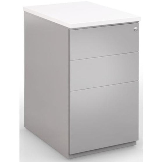 Caisson hauteur bureau métal NF Environnement Aluminium top Blanc H.72 x L. 42 x P. 60 cm
