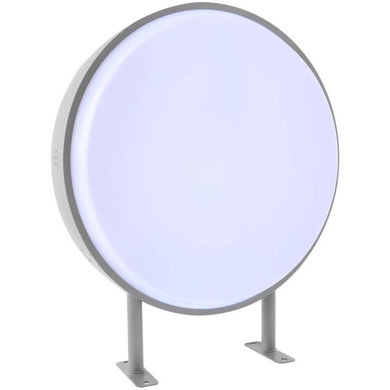 Caisson lumineux LED - Panneau publicitaire rond double face - Acrylique - Pour restaurants, snack-bars, magasins, entreprises - Style moderne - Blanc