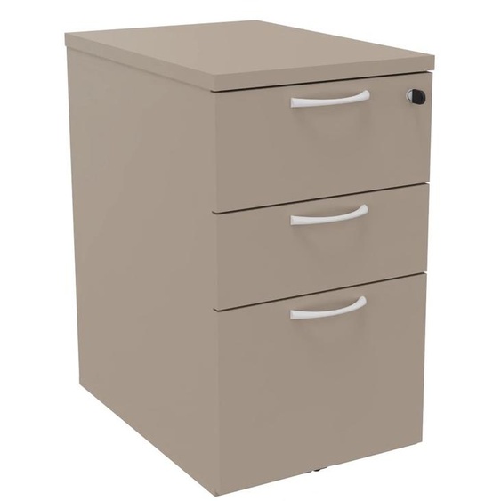 Caisson mélaminé hauteur bureau L.42 x P.60 x H.72 cm - Argile